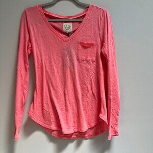 Chaser Pink Women's‎ T Shirt Long Sleeve Casual Lightweight Pink New Medium